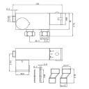 Brushed Gold Douche Thermostatic Mixer Valve dimensions