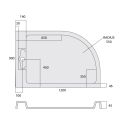 Low Profile Quadrant Hidden Waste Shower Tray Right Hand 1200x900mm Spec Drawing