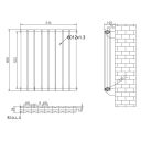 Perth Matt Black Double Vertical Flat Panel Radiator 600x544mm