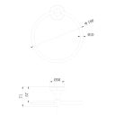 Warwick Brushed Nickel Traditional Round Towel Ring Dimension Drawing