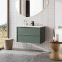 Kendal Pine Green Wall Hung Vanity Unit 800mm