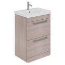 Esk Stone Grey Floor Standing Vanity Unit and Basin with Brushed Nickel Handles 500mm