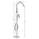 Tear Chrome Freestanding Bath Shower Mixer Tap - Dimensions