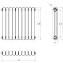 Etam Grey Horizontal Column Radiator 600x622mm