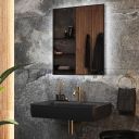 Rione Black Rectangular Backlit LED Heated Bathroom Mirror 450x725mm