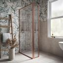 Amien Brushed Bronze Fluted Glass Pivot Return Panel 300mm