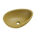 Brava Mustard Travertine Texture Concrete Egg Countertop Basin 500x360mm