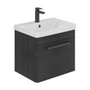 Esk Black Wall Hung Vanity Unit and Basin with Black Handles 500mm