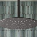 Aqualisa S3 gunmetal shower head on an aqua tiled background