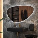 Ivy Backlit LED Illuminated Heated Pebble Bathroom Mirror 1200x687mm