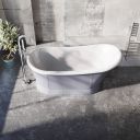 Hoff Matt Grey Industrial Freestanding Acrylic Bath 1676x780mm - roomset 2