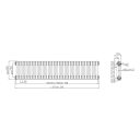 Clement Double Horizontal Column Radiator 300x1370mm Technical Drawing