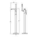 Nyland Chrome Freestanding Bath Shower Mixer - dimensions