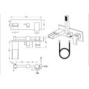 Cairo Chrome Wall Mounted Bath Shower Mixer Tap - Dimensions 2