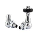 Wooden Head Corner Pair of Radiator Valves