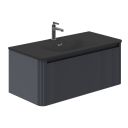 Wish Ribbed Wall Hung Vanity Unit in Charcoal
