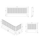 Wish Ribbed End Bath Panel Technical Drawing