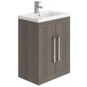 Nante Dark Elm Floor Standing Vanity Unit with Ceramic Basin 515mm