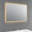 Rione Gold Rectangular Backlit LED Heated Mirror 1000x550mm