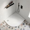 Modern lifestyle image of the Low Profile Left Hand Offset Quadrant Shower Tray 1000x900mm