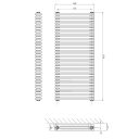 Upton Grey Double Horizontal Column Radiator 600x1370mm