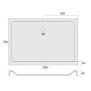 Low Profile Rectangle Shower Tray 1300x760mm Spec Drawing