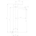 Tear Brushed Bronze Tall Basin Mono Tap dimensions