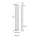 Clement Double Vertical Column Radiator 1800x290mm Technical Drawing