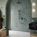 Aqualisa S1 Matt Black Smart Digital Shower Dual Outlet (Slide Rail Kit with Fixed Ceiling Head) HP/Combi