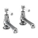 Burlington Kensington Chrome Pair of Traditional 5" Basin Pillar Taps