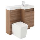 Summers Natural Oak Right Hand Combination Vanity Basin and WC Unit 900mm