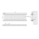 Upton White Double Horizontal Column Radiator 400x1190mm