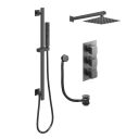 Zena Gunmetal Square Triple Outlet Shower Pack