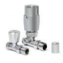 Thermostatic Chrome Straight Pair of Radiator Valves