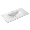Wish Ribbed Wall Hung Vanity Unit in Green with Ceramic Basin