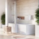 White Acrylic L-Shape Front Bath Panel 1700mm