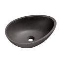 Brava Dark Grey Travertine Texture Concrete Egg Countertop Basin 500x360mm