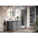 Neon Gloss Titanium Grey Floor Standing Vanity Unit with Opal Glass Basin 1200mm