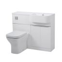 Tavistock Match Gloss White Right Hand Combination Vanity Basin & WC Unit 1000mm
