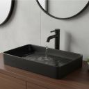 Monica Matt Black Rectangular Countertop Basin