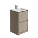 Newbury Floor Standing Vanity Unit in French Grey & Sawn Oak - 500mm