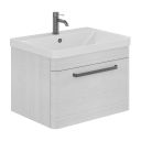 Esk White Wall Hung Vanity Unit and Basin with Gunmetal Handles 800mm