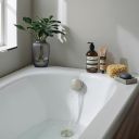 Brushed Nickel Overflow Bath Filler