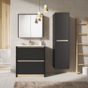 Newbury Wall Mounted Tall Storage Cabinet in Matt Black