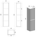 Bryce Ribbed Grey Tall Storage Unit Spec