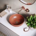 Brava Terracotta Stone Textured Round Countertop Basin