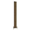 Clement Antique Brass Triple Vertical Column Radiator - 1800x200mm