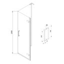 Lanka Hinged Shower Door 800mm Spec Drawing