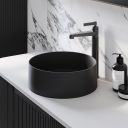 Macey Matt Black Stone Countertop Basin