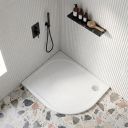 Modern lifestyle image of the Low Profile Right Hand Offset Quadrant Shower Tray 1000x900mm